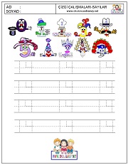 okul öncesi 1 sayısı çizgi çalışması